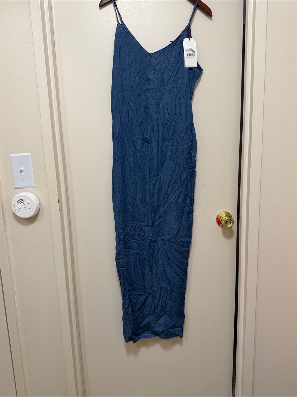 Blue Maxi Dress with Spaghetti Straps
